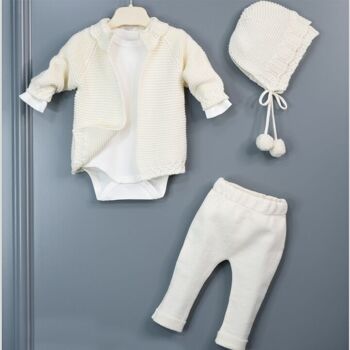 Un paquet de quatre tailles fille 100% coton bébé tricots col en dentelle ensemble bébé moderne 4
