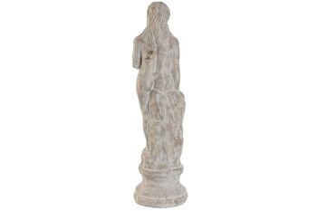 FIGURINE CIMENT 17X17X61 FEMME PORTÉE GRIS FD209994 4