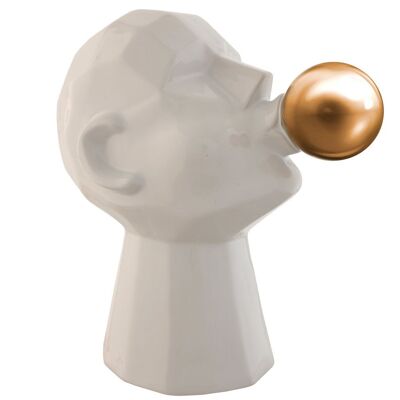 Figura in ceramica 29X18X30 Volto Bianco FD212878