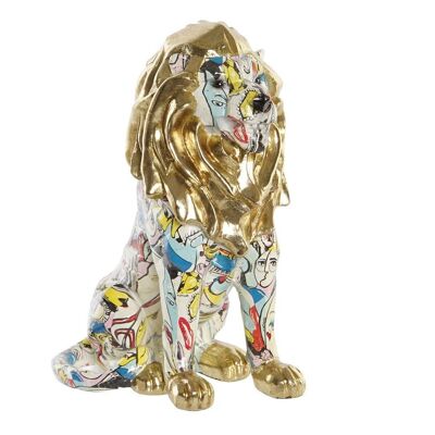 FIGURA IN RESINA 15X21X27 LEONE D'ORO FD202543