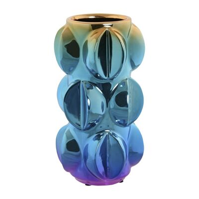 STONEWARE VASE 12X12X24 IRISDISCENT MULTICOLOR JR209855