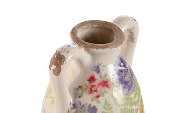 VASE GRÈS 13X13X35 FLEURS MULTICOLORE LD213283 2