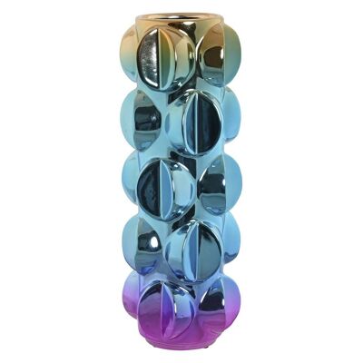 Vase aus Steinzeug, 13 x 13 x 40 cm, irisierend, mehrfarbig, JR209854