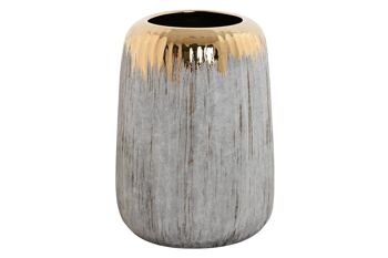 VASE GRÈS 18X18X25 GRIS JR213227 1