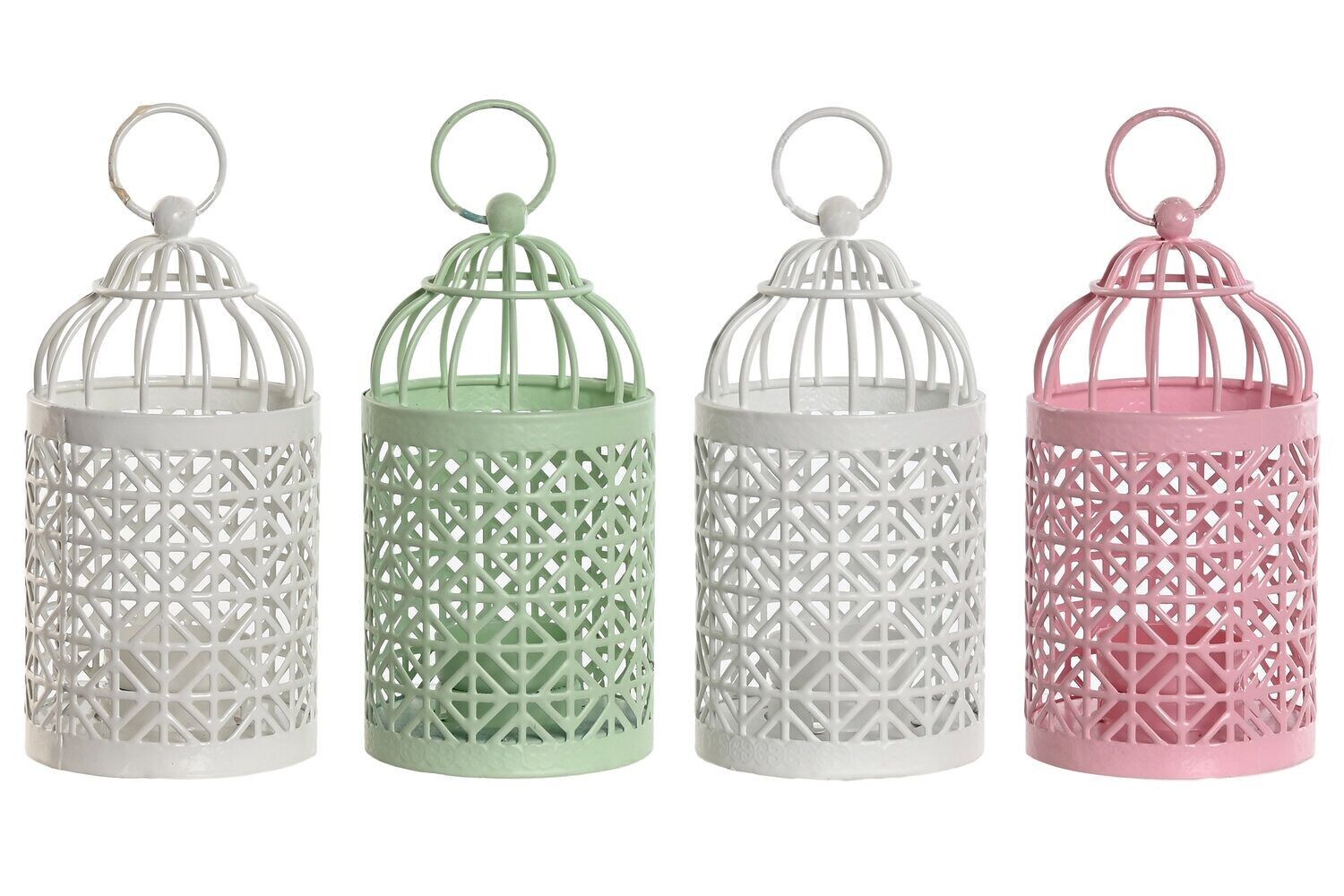 IRON CANDLE HOLDER 8X8X15 CAGE 4 ASSORTMENT FA212406