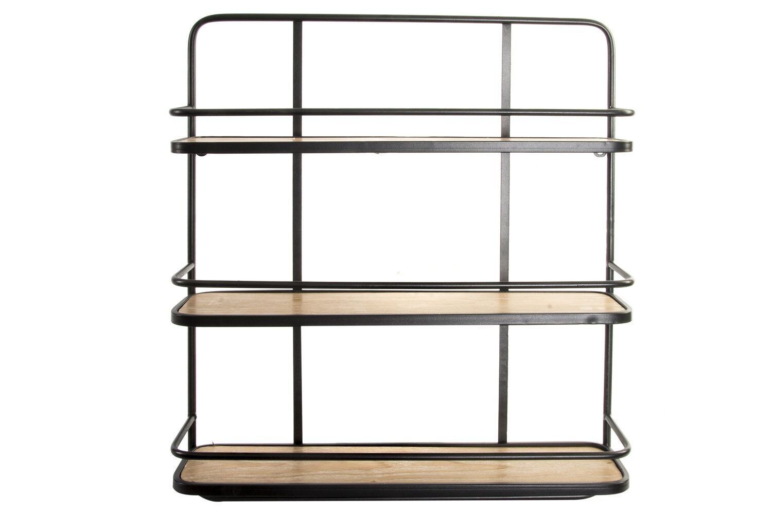 Wandregal aus Metall und Holz, 51 x 13 x 61 cm, industriell, MB212675