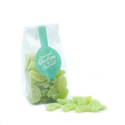 BOLSA DE CARAMELO CUARTOS DE MANZANA VERDE - caja de 6 bolsas de 150g