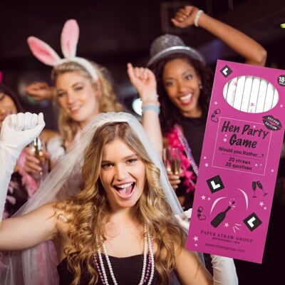 Hen Party Paper Straw Game - 20 Boxes -  20 Would You Rather Questions in each box - UK Made - 18+