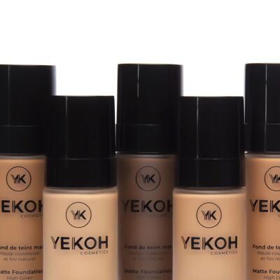 Vegane matte Foundation für schwarze, gemischte und mediterrane Haut YK001 Black Brown