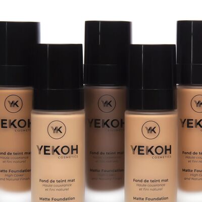 Base de maquillaje mate vegana para pieles negras, mixtas y mediterráneas YK001 Black Brown