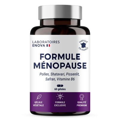MENOPAUSE FORMULA | Pollen, Shatavari, Dandelion, Saffron and Vitamin B6 | Hot Flashes, Fatigue and Emotional Balance | 60 Capsules | Made in France