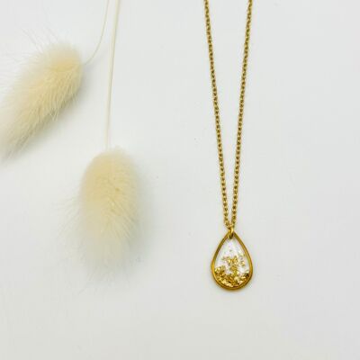 Small drop necklace - Gold Croquettes Cascade