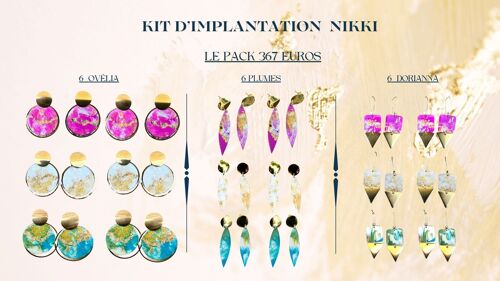 Boucles d'oreilles kit d'implantation NIKKI