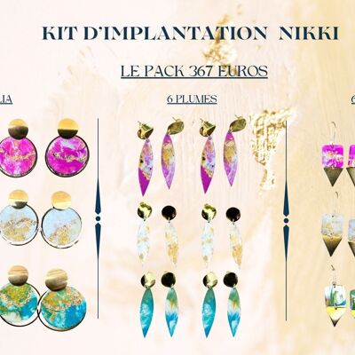 Boucles d'oreilles kit d'implantation NIKKI