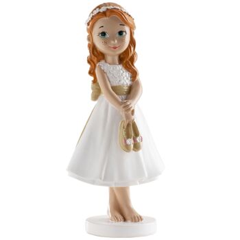 FIGURINE DE COMMUNION FILLE PIEDS NU 13CM 1