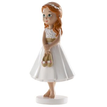 FIGURINE DE COMMUNION FILLE PIEDS NU 13CM 5