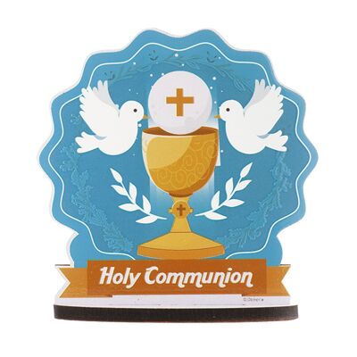 COMMUNION CAKE TOPPER CHALICE WITH DOVES 12X12.5CM