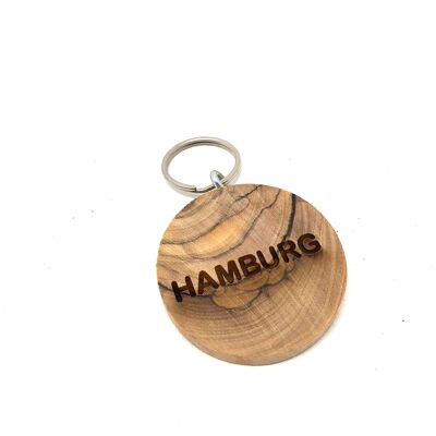 Merchandising with olive wood! 20x key rings ROUND Ø 4 cm