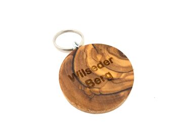 Merchandising avec du bois d'olivier ! 20x porte-clés ROND Ø 4 cm 3