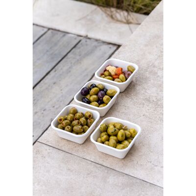Beutel Gebrochene grüne Oliven (Marokko) gewürzt im Plastiktopf 200gr