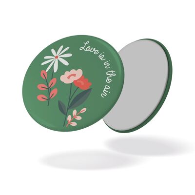 El amor está en el aire - Flores fondo verde - Imán #93