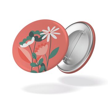 Love is in the air - Badge Fleurs fond rose #92 1