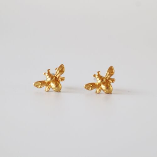 Small bee studs 24K gold plated