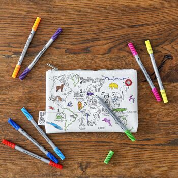 Kit de bricolage pour enfants – Activités de couleurs durables – Trousse à crayons carte du monde 6