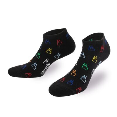 Schwarze Dom Sneaker Socken von PATRON SOCKS - BEQUEM, STYLISCH, EINZIGARTIG!
