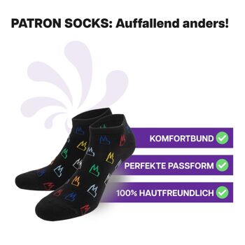 Chaussettes baskets cathédrale noires de PATRON SOCKS - CONFORTABLES, ÉLÉGANTES, UNIQUES ! 2