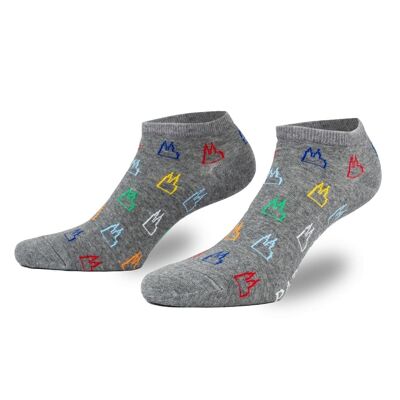 Graue Dom Sneaker Socken von PATRON SOCKS - BEQUEM, STYLISCH, EINZIGARTIG!