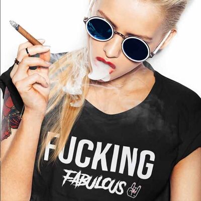 T-shirt Femme, manches courtes, col Rond "Fucking Fabulous"