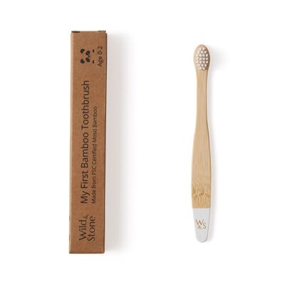 Cepillo de dientes de bambú para bebé (FSC 100%) - Individual - Blanco