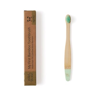 Cepillo de dientes de bambú para bebé (FSC 100%) - Individual - Verde menta