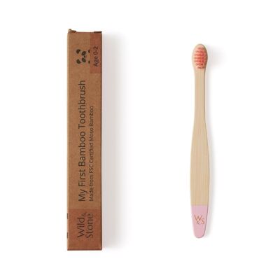 Cepillo de dientes de bambú para bebé (FSC 100%) - Individual - Rosa bebé