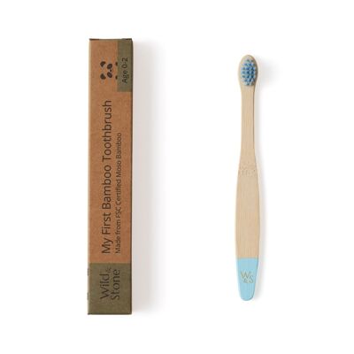 Cepillo de dientes de bambú para bebé (FSC 100%) - Individual - Azul bebé