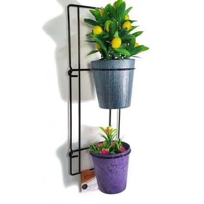 Metal Artstone wall hanger sets with 2 pots