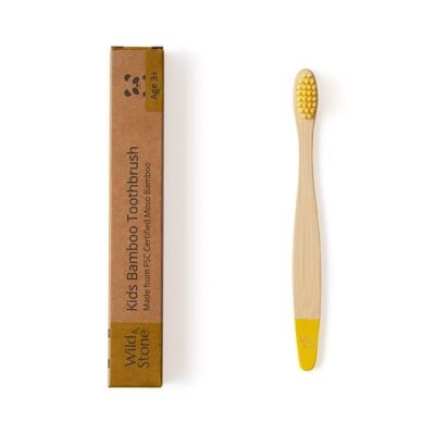 Spazzolino da denti per bambini in bambù (FSC 100%) - Singolo - Giallo