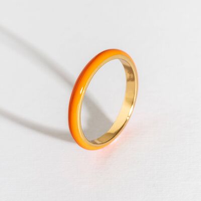 Coral Enamel Stacking Ring