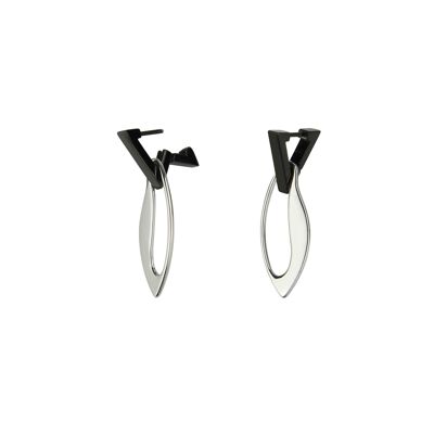 Pendientes Negros y Plata KARE