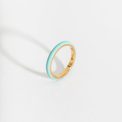 Bague empilable en émail turquoise