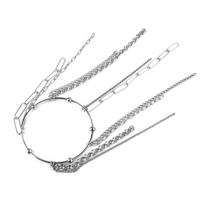 Bracelet avec chaînes suspendues R-08