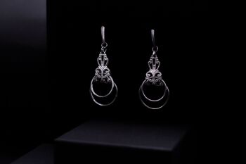 Boucles d'oreilles en filigrane avec doubles anneaux R-04 7