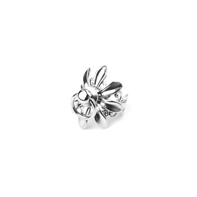 Bague florale avec cerceau clouté R-15