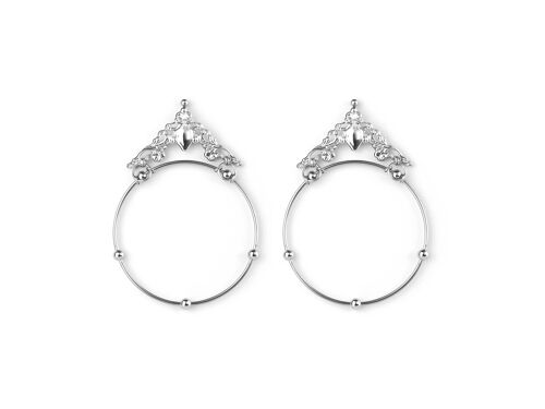 Statement Hoop Earrings with Filigree R-05