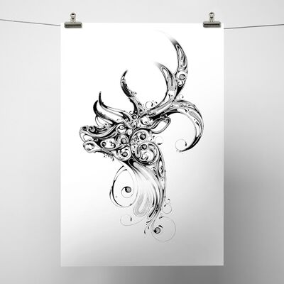 Stag Print A3