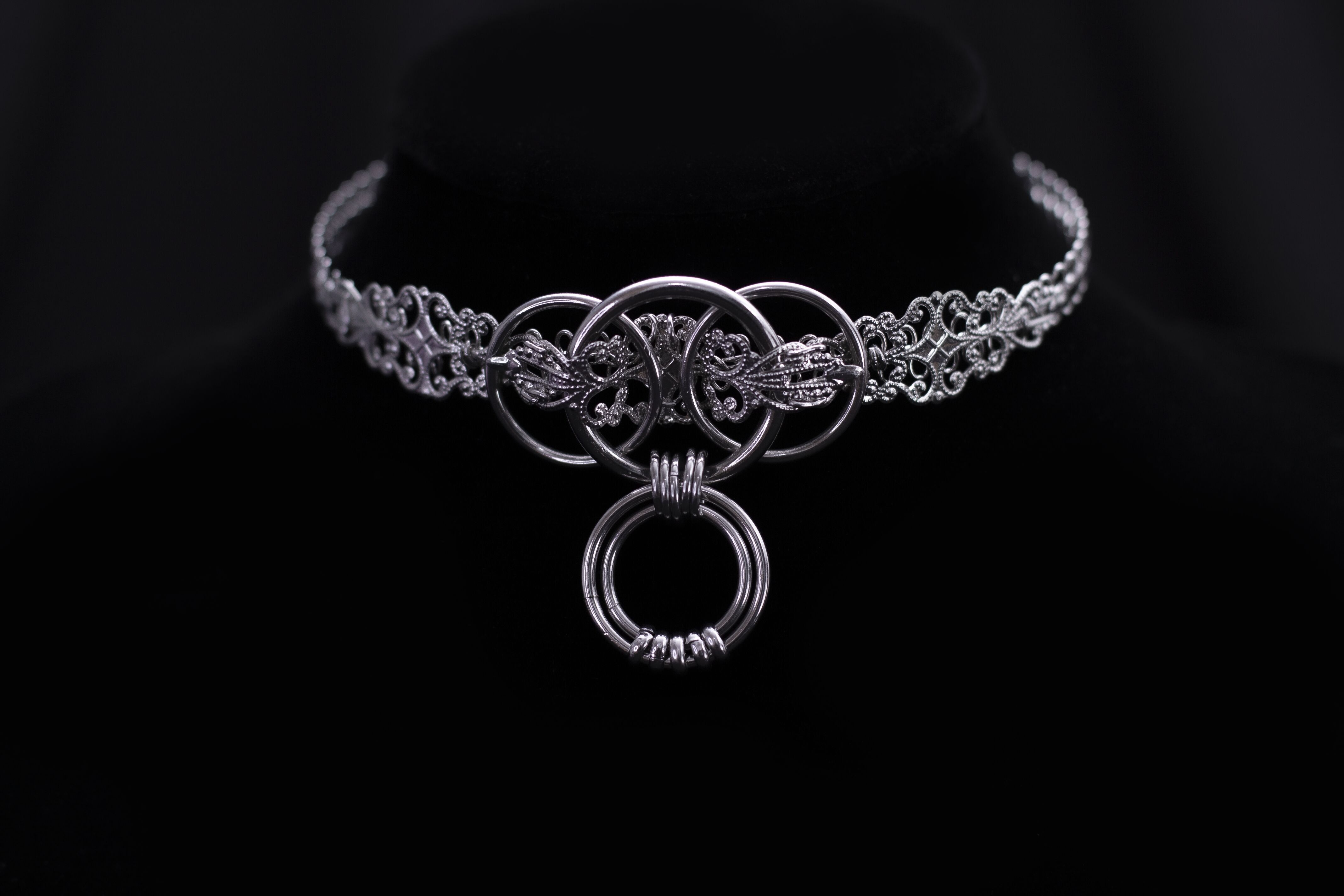 Filigree Choker with Hoops R-03