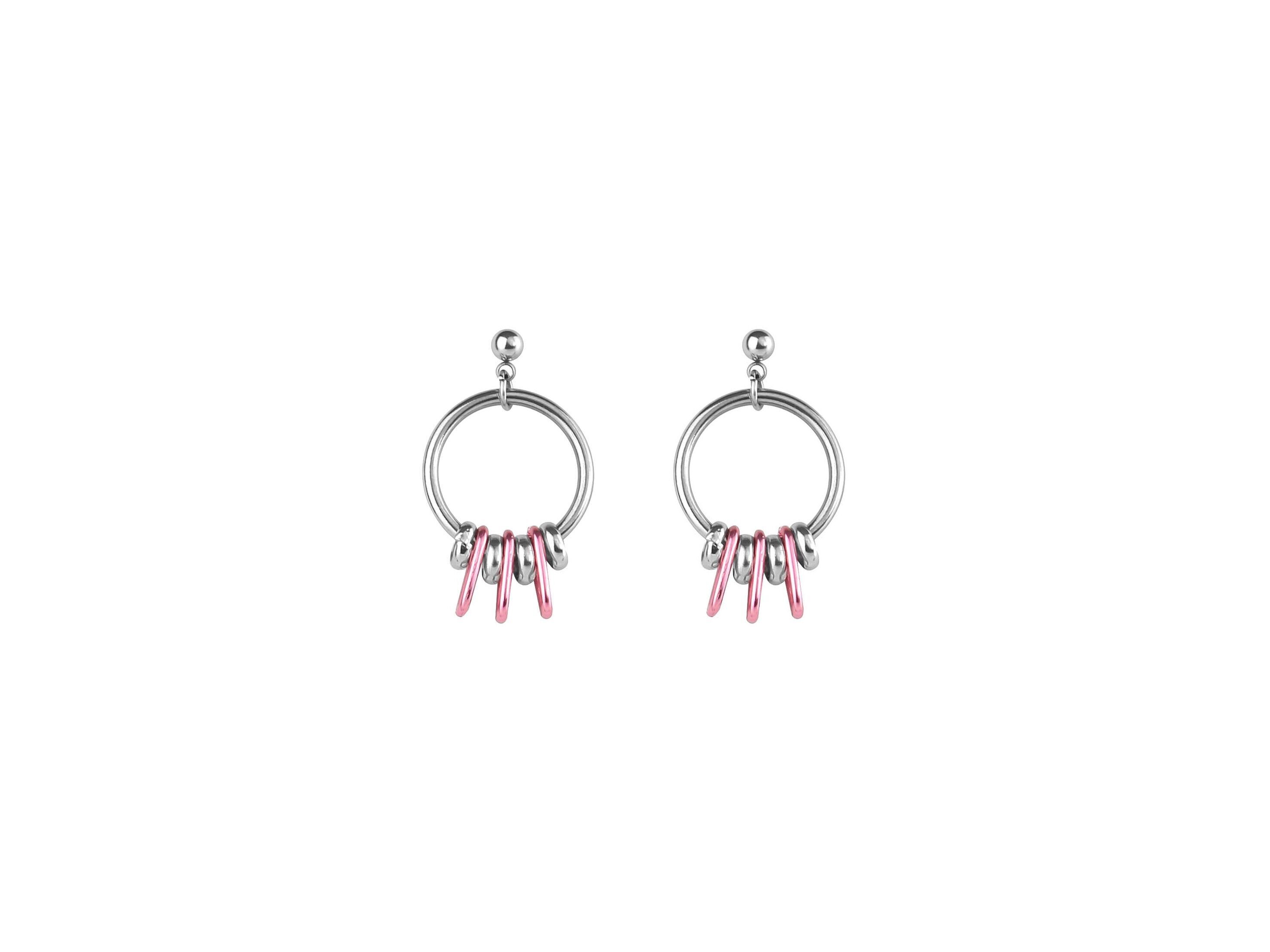 Pink Hoop Earrings - FLUO PINK