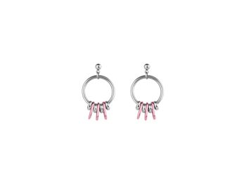 Boucles d'Oreilles Créoles Roses - ROSE FLUO 1