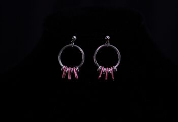 Boucles d'Oreilles Créoles Roses - ROSE FLUO 5